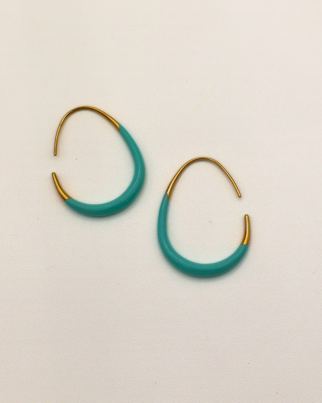 Aqua Curve Hoops Earrings