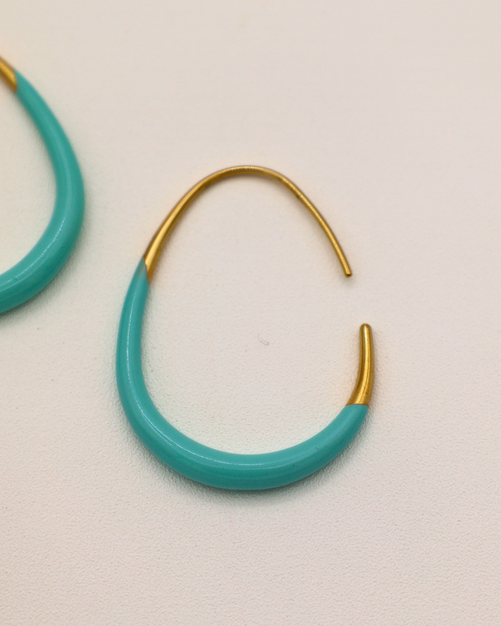 Aqua Curve Hoops Earrings