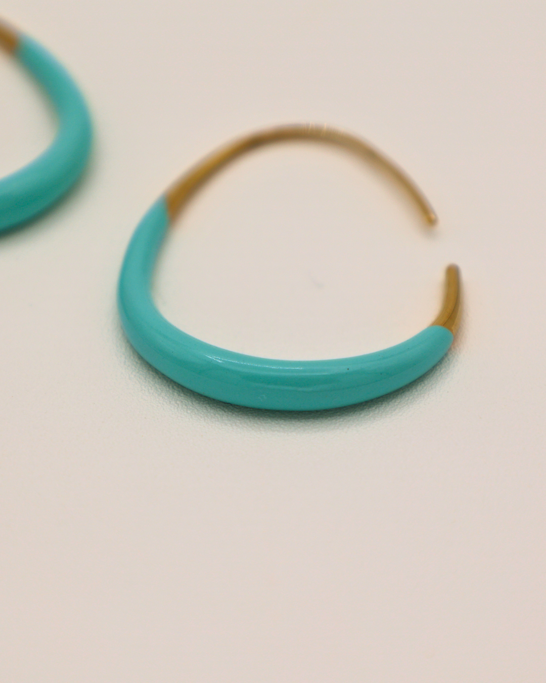 Aqua Curve Hoops Earrings