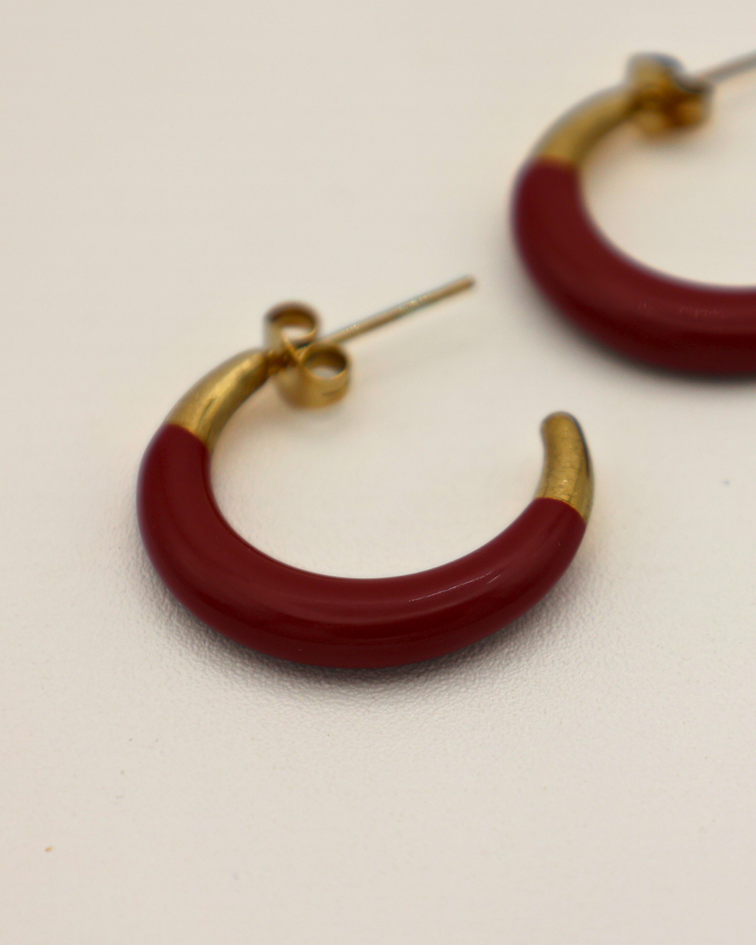 Burgundy Crescent Hoops