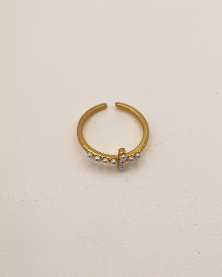 Pearl Cross Ring