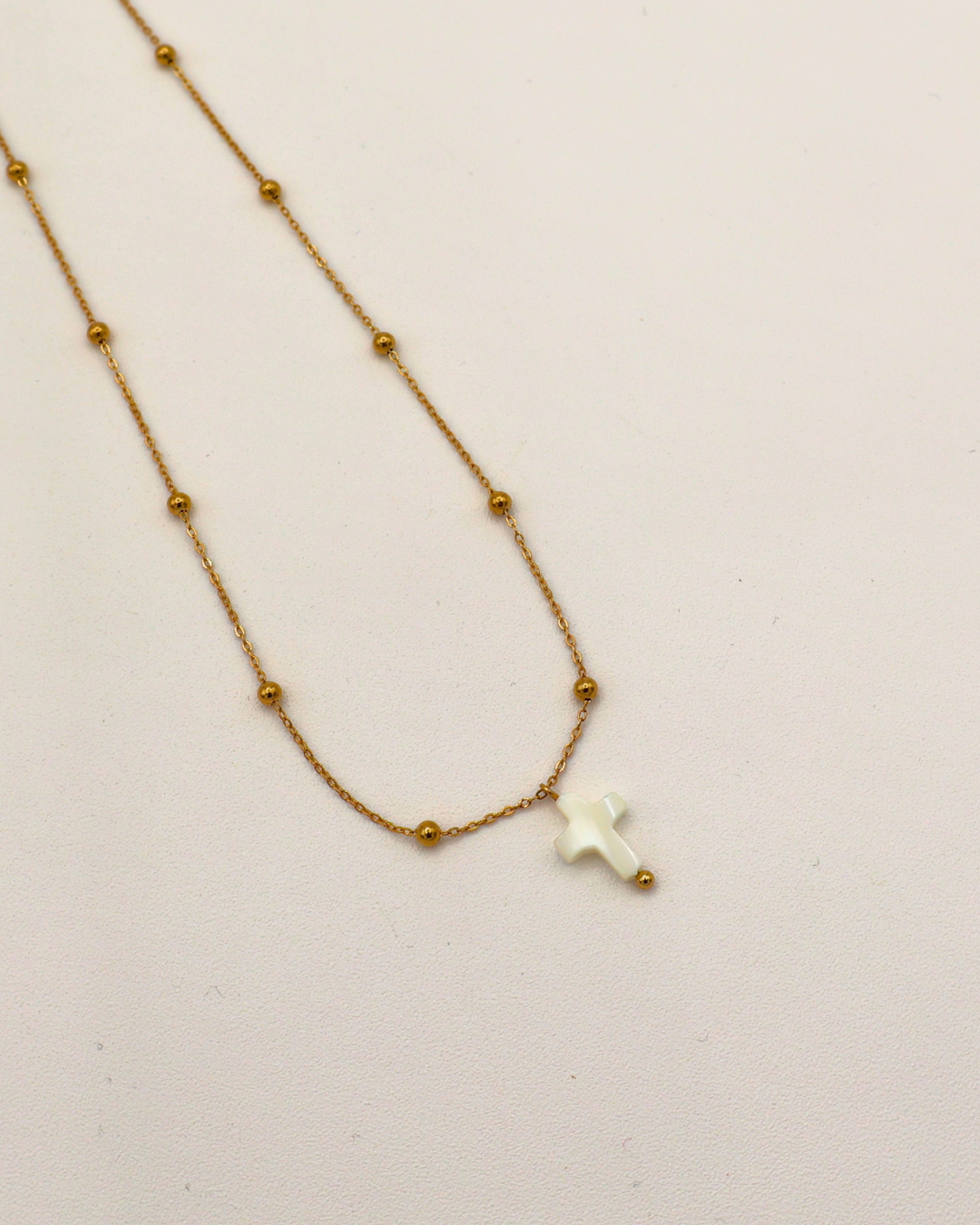 Pearled Cross Necklace