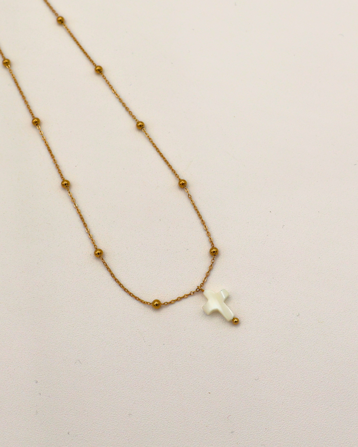 Pearled Cross Necklace