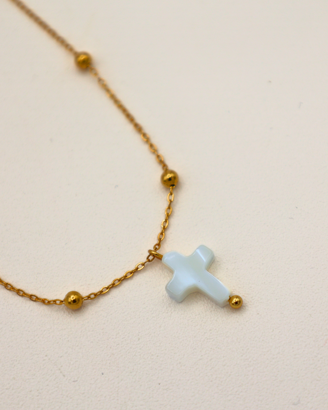 Pearled Cross Necklace