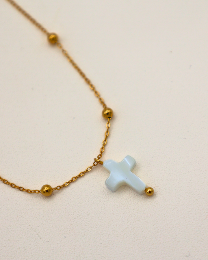 Pearled Cross Necklace