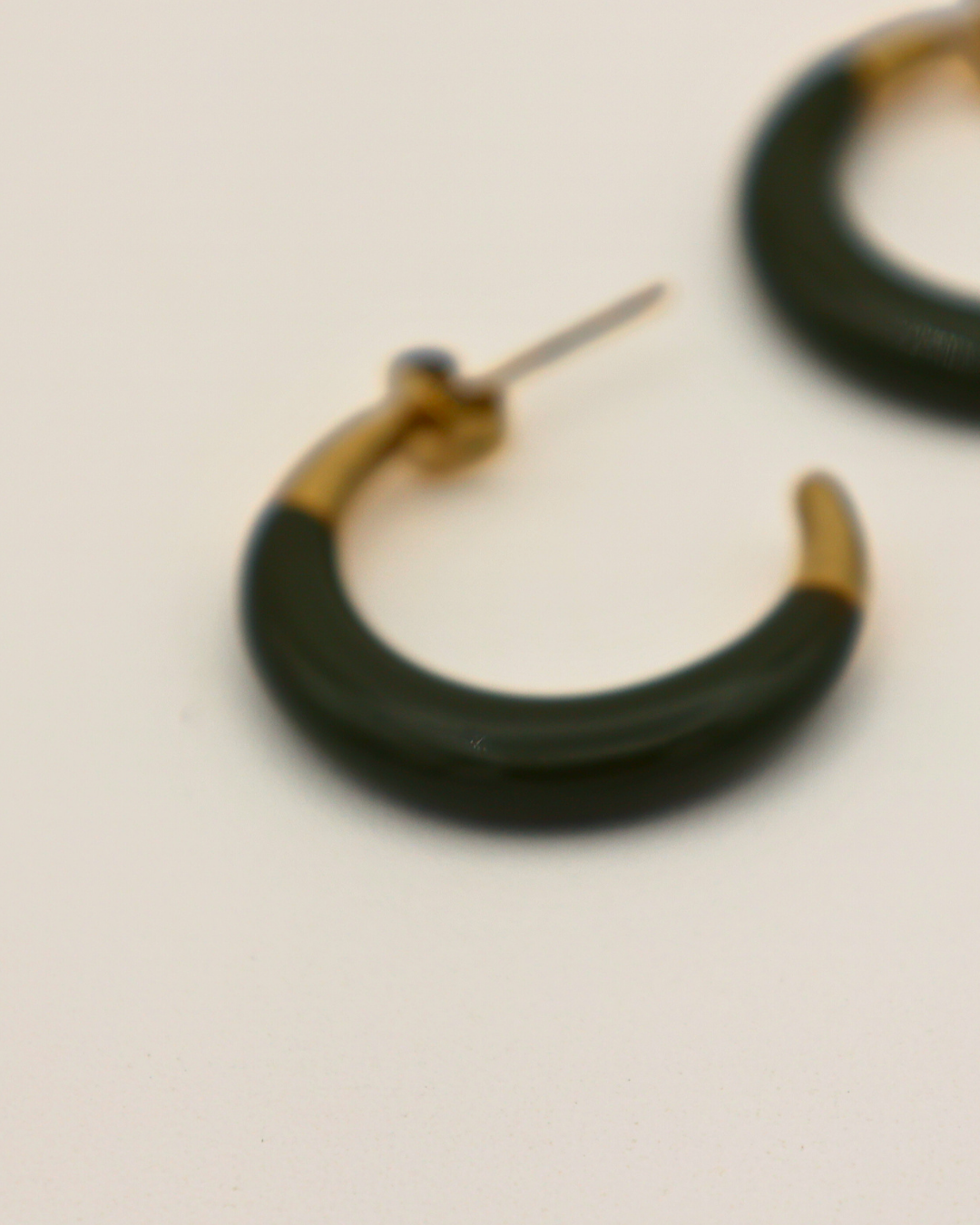 Olive Crescent Hoops