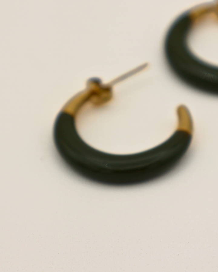 Olive Crescent Hoops