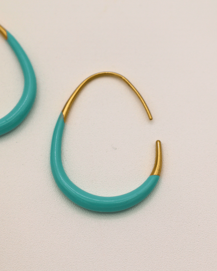 Aqua Curve Hoops Earrings - SMOLL republic