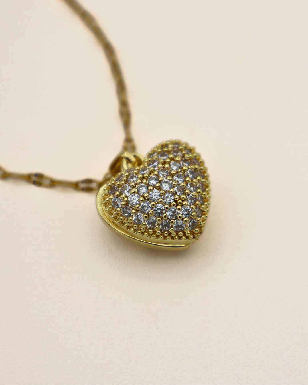 Crystal Heart Locket Necklace - SMOLL republic