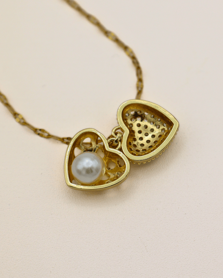 Crystal Heart Locket Necklace - SMOLL republic