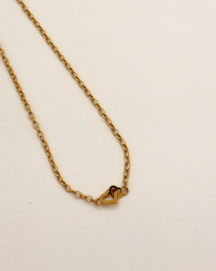 Double Heart Link Necklace - SMOLL republic