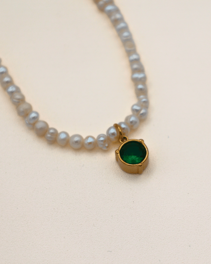 Emerald Glow Pearl Necklace - SMOLL republic