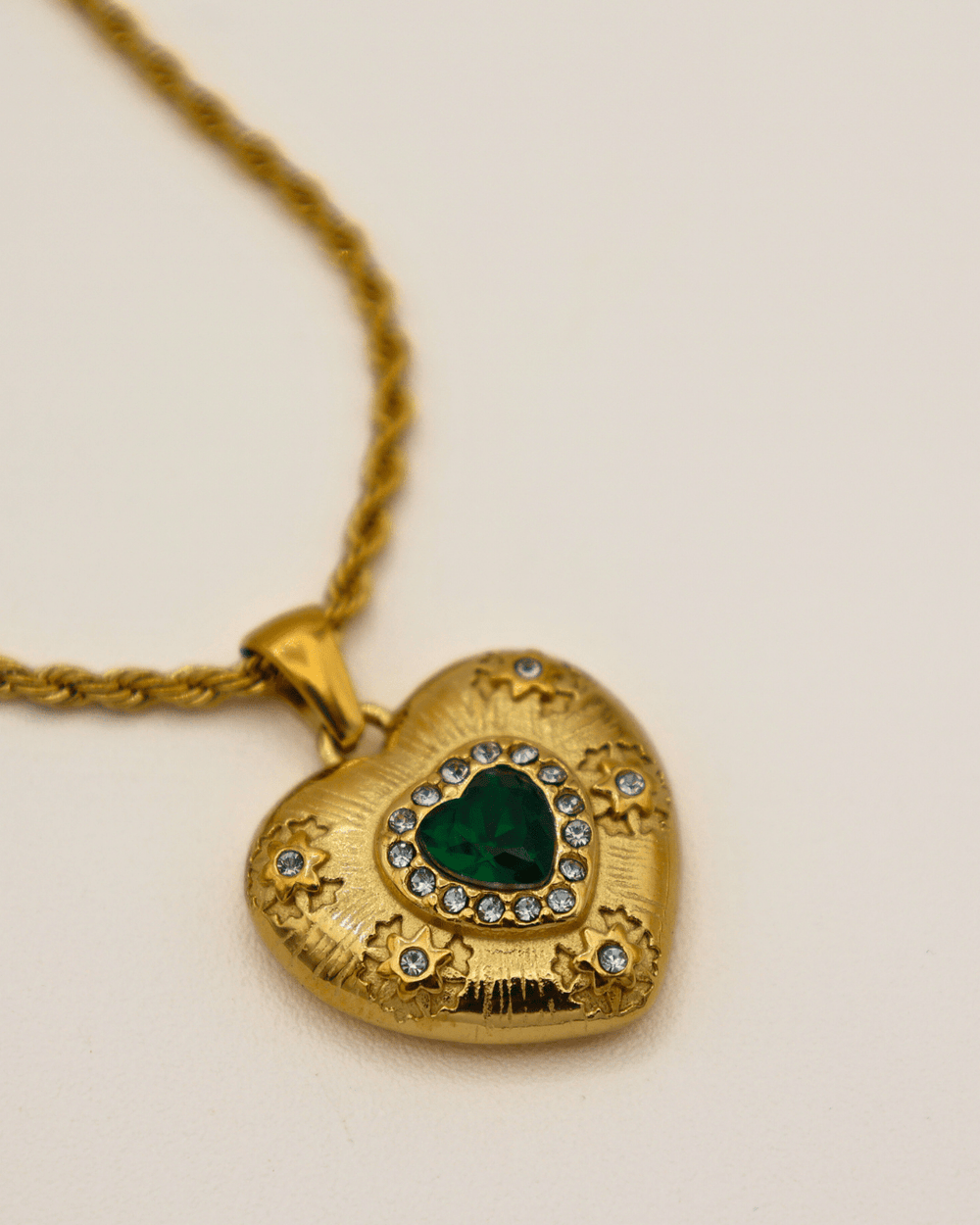 Emerald Sacred Heart Necklace - SMOLL republic