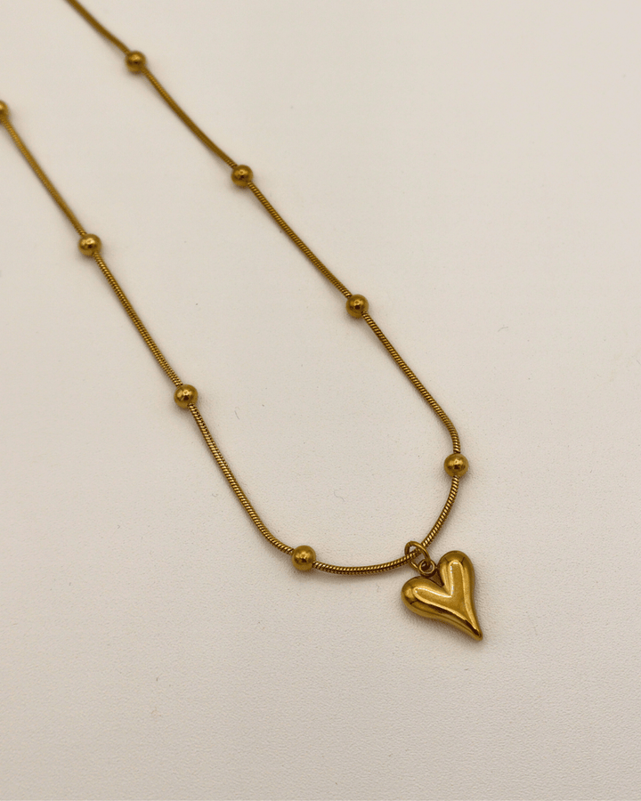 Golden Heart Snake Chain Necklace - SMOLL republic