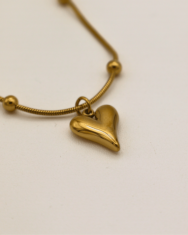 Golden Heart Snake Chain Necklace - SMOLL republic