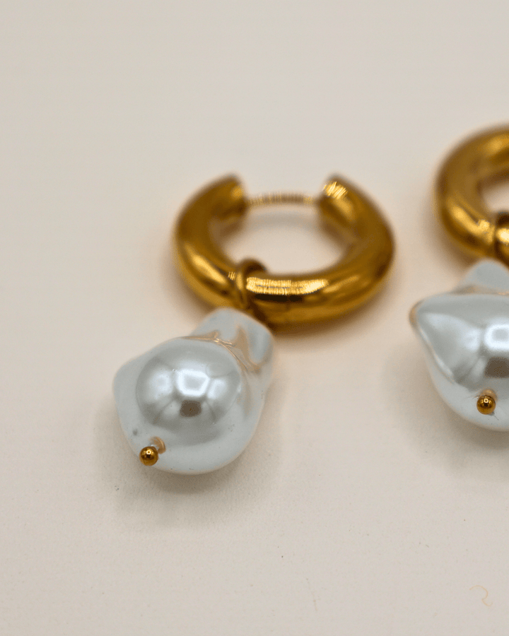 Golden Pearl Drop Earrings - SMOLL republic