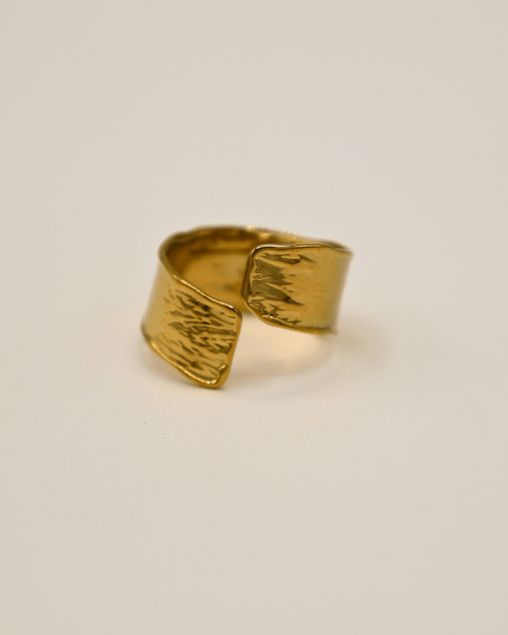 Golden Textured Band Ring - SMOLL republic