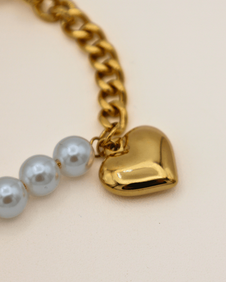 Pearl Heart Mixed Chain Bracelet - SMOLL republic