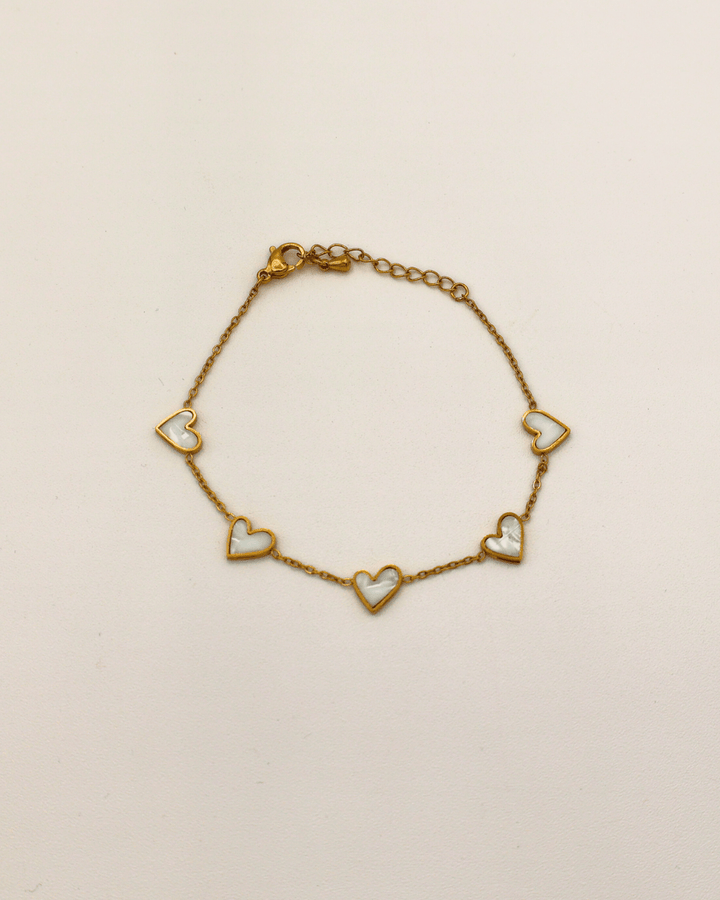 Pearl Hearts Chain Bracelet - SMOLL republic