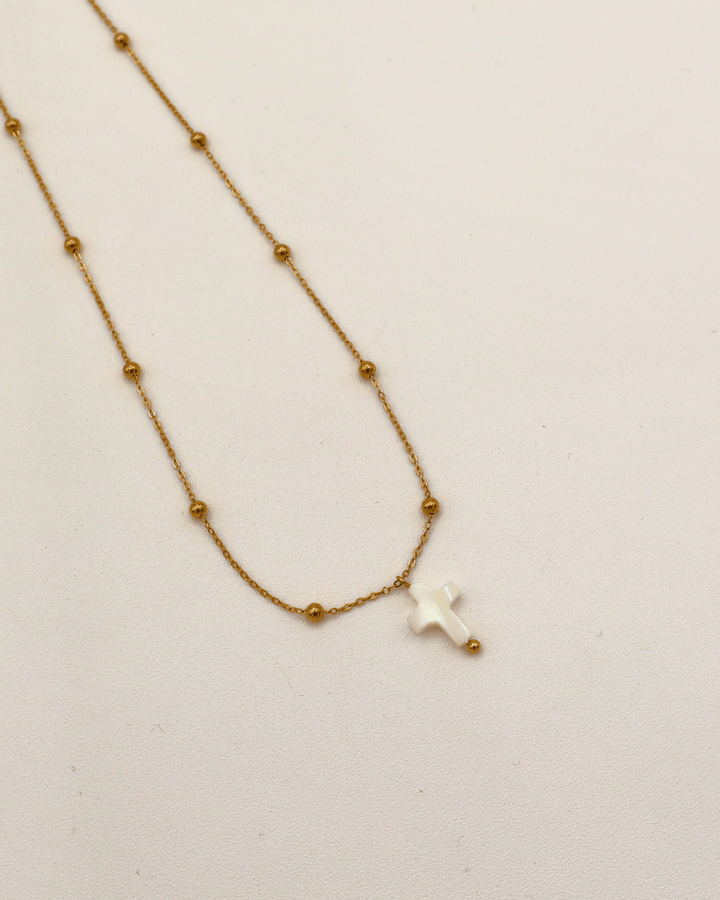 Pearled Cross Necklace - SMOLL republic