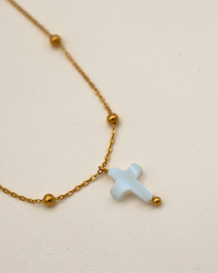 Pearled Cross Necklace - SMOLL republic