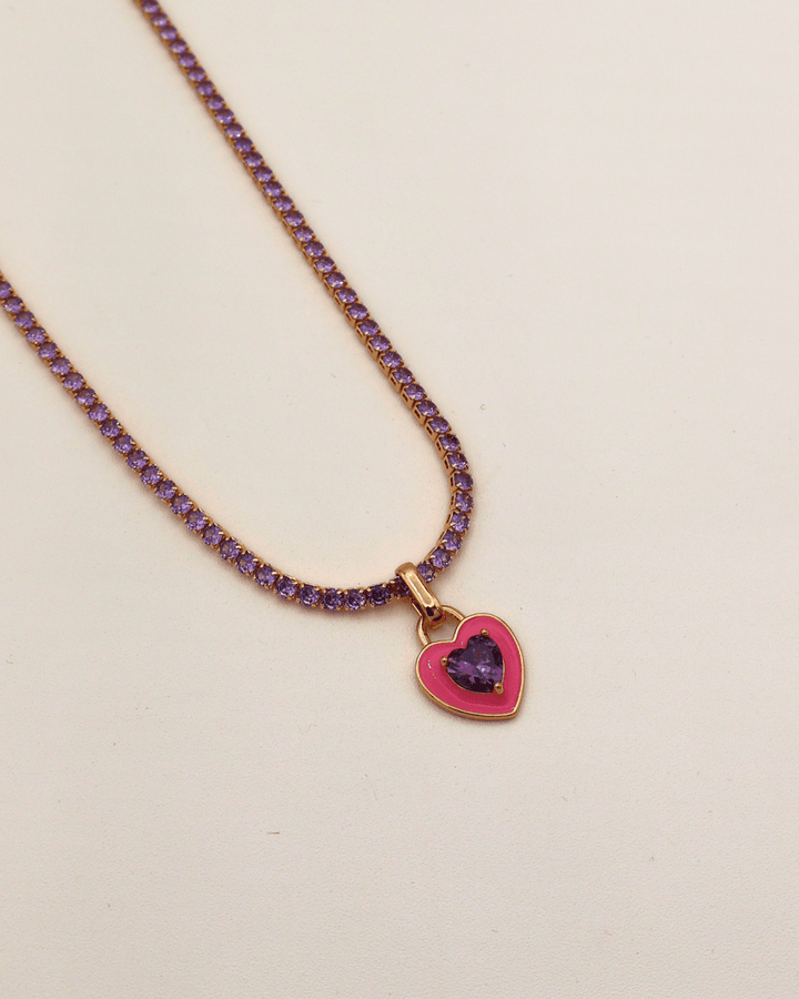 Purple Heart Tennis Necklace - SMOLL republic