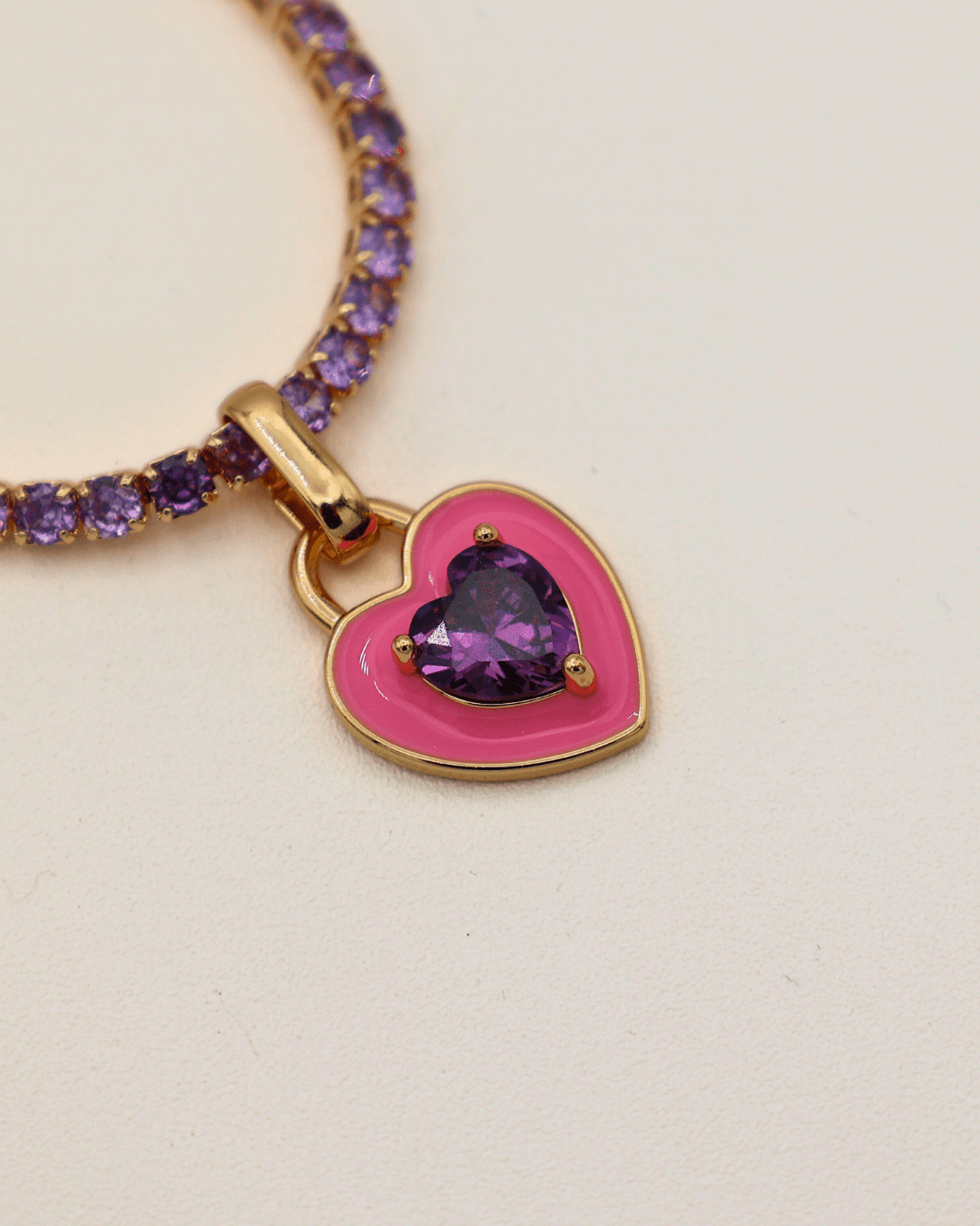 Purple Heart Tennis Necklace - SMOLL republic