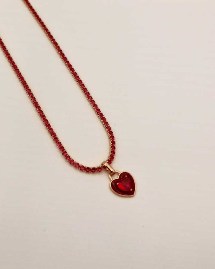 Red Heart Tennis Necklace - SMOLL republic